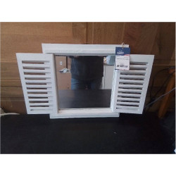 MIROIR A VOLET BLANC 38X38