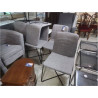 SERIE DE 6 CHAISES TISSU GRIS