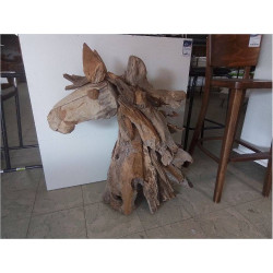 BUSTE DE CHEVAL EN TECK 