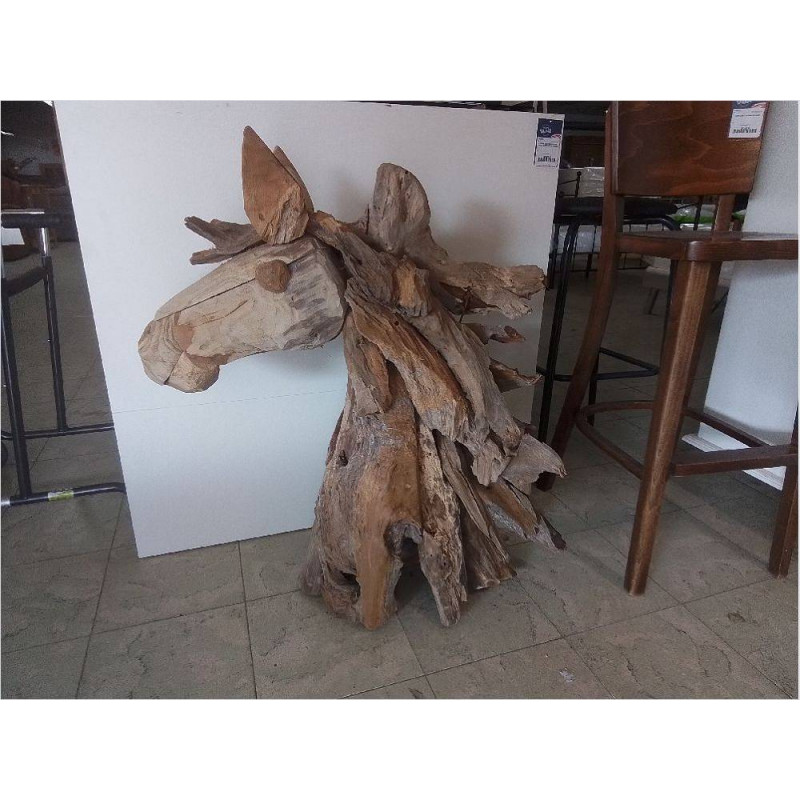 BUSTE DE CHEVAL EN TECK 