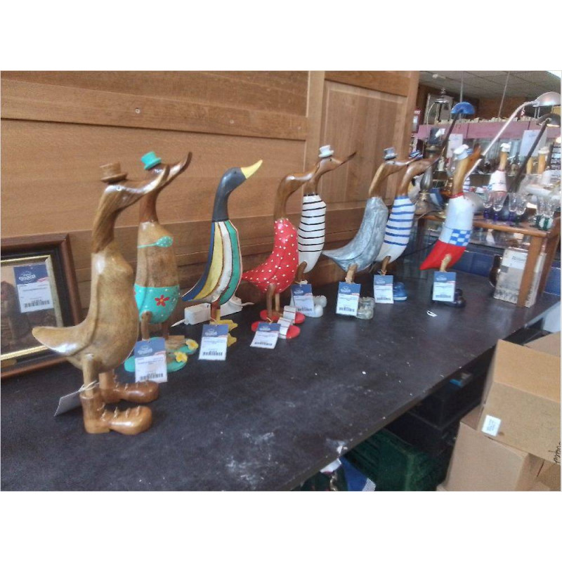 CANARD EN BOIS PEINT PM LA PIECE