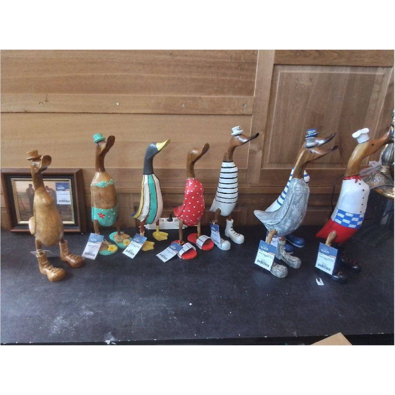 CANARD EN BOIS PEINT GM LA PIECE