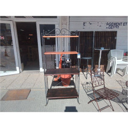 ETAGERE FER FORGÉ & BOIS