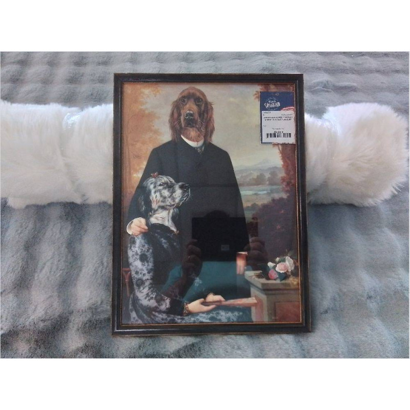 AFFICHE ENCADREE PORTRAIT A TETE DE CHIEN PONCELET