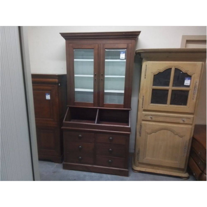 VAISSELIER 2 CORPS VITRE 2 PORTES 6 TIROIRS