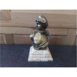 BUSTE EN BRONZE FEMME SIGNE...