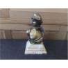 BUSTE EN BRONZE FEMME SIGNE JEF LAMBEAUX H:27CM