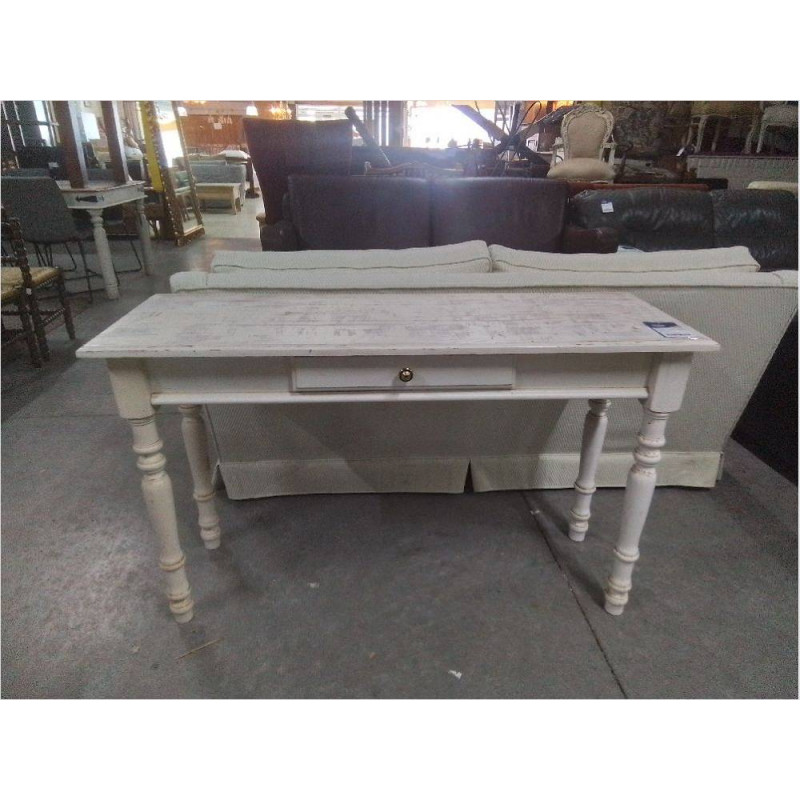 CONSOLE 1 TIROIR PIN CERUSE
