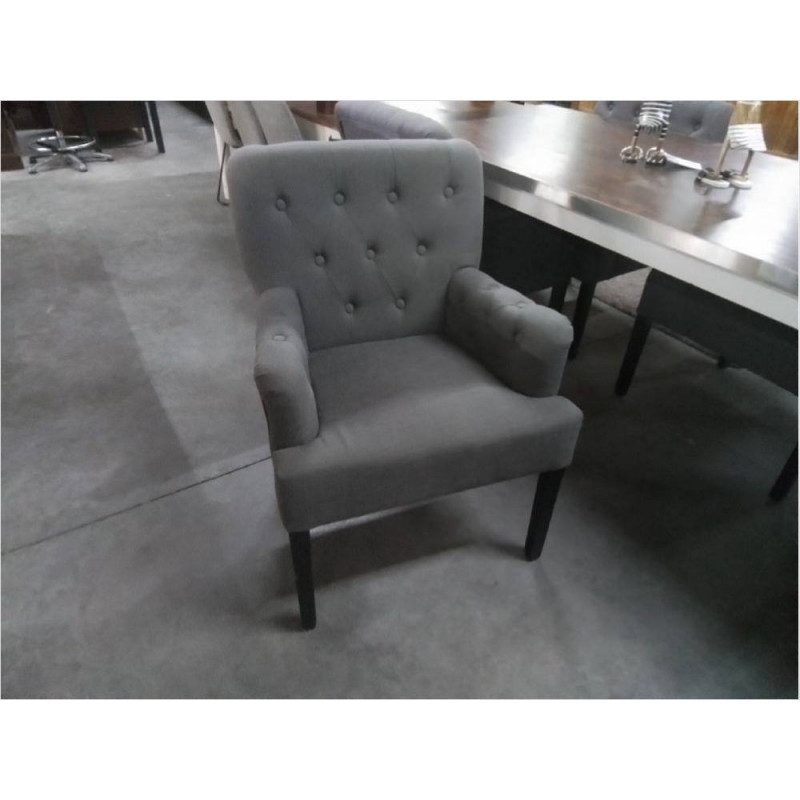 SERIE DE 4 FAUTEUILS EN TISSU GRIS