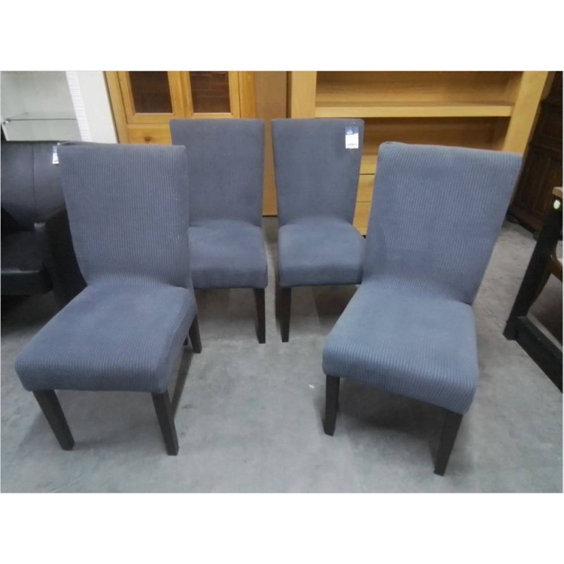 SERIE DE 4 CHAISES EN TISSU BLEU