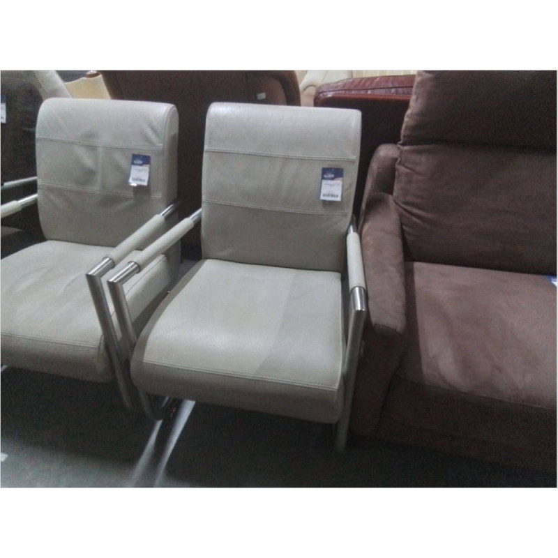 FAUTEUIL H&H SIMILI CUIR BEIGE