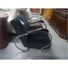 FAUTEUIL BAS MODERNE TISSU NOIR PIEDS CHROMES