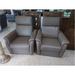 FAUTEUIL CLUB CUIR TAUPE