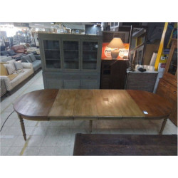 TABLE OVALE EN PIN AVEC 4 ALLONGES