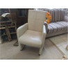 FAUTEUILS SIMILI CUIR BEIGE LOT DE 4