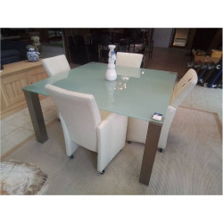 FAUTEUILS SIMILI CUIR BEIGE LOT DE 4