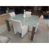 FAUTEUILS SIMILI CUIR BEIGE LOT DE 4
