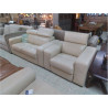 SALON MODERNE CUIR BEIGE 2 + 1