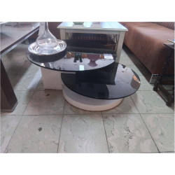 TABLE BASSE VERRES FUMÉS RONDS