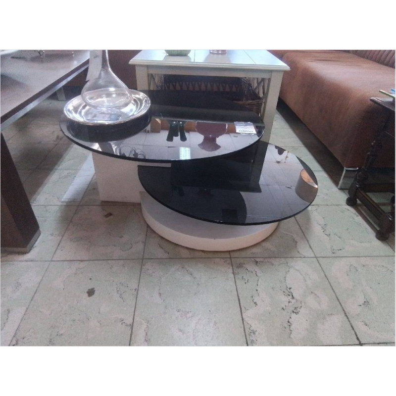 TABLE BASSE VERRES FUMÉS RONDS