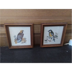 BRODERIE OISEAU ENCADRE
