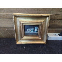 PEINTURE MINIATURE CADRE DORE