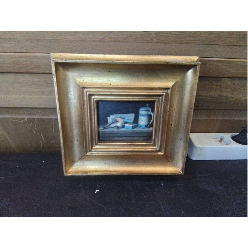 PEINTURE MINIATURE CADRE DORE