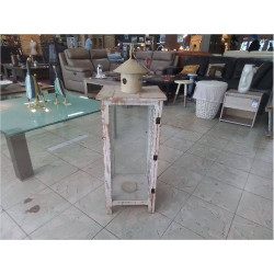 LANTERNE BOIS PATINE 95X35X35