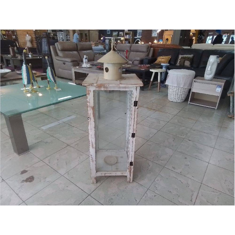 LANTERNE BOIS PATINE 95X35X35