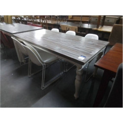 TABLE BICOLORE PIEDS TOURNÉS