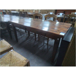 TABLE EN PIN 3 TIROIRS 