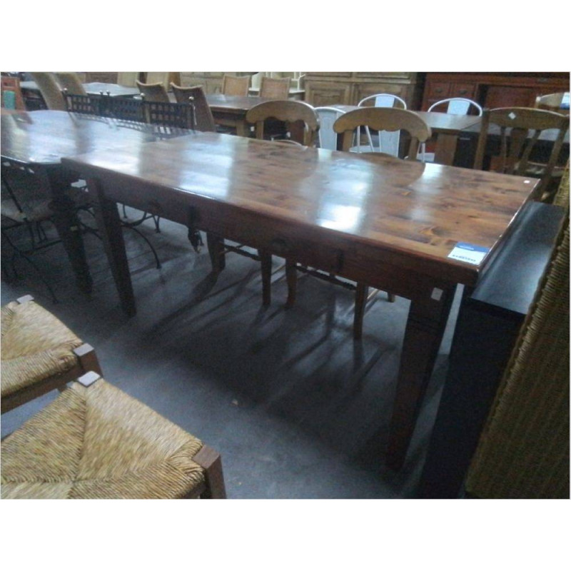 TABLE EN PIN 3 TIROIRS 