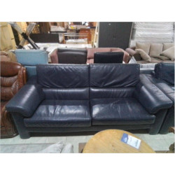 SALON 3+2 CUIR BLEU 