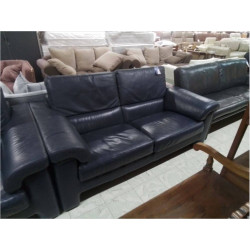 SALON 3+2 CUIR BLEU 