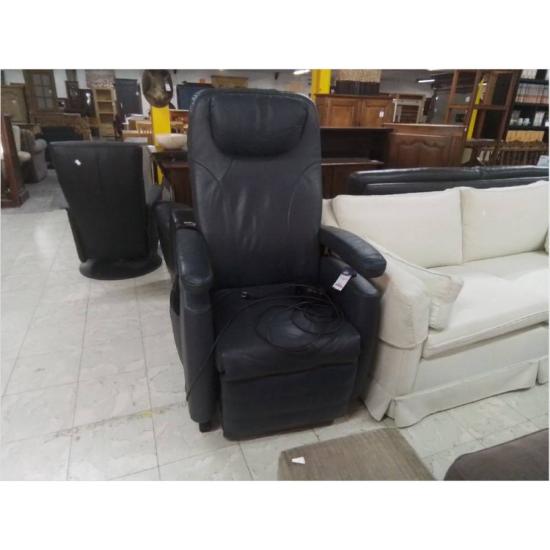 FAUTEUIL RELAX ELECTRIQUE CUIR BLEU