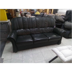 CANAPE 3 PLACES CUIR GRIS...