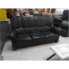 CANAPE 3 PLACES CUIR GRIS FONCE 