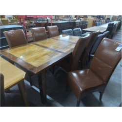 SERIE DE 6 CHAISES CUIR BRUN
