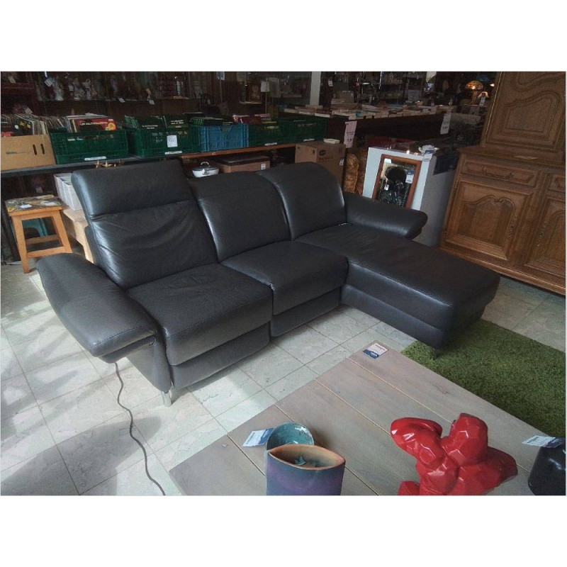 CANAPE D’ANGLE CUIR BRUN FONCE FULL ELECTRIQUE 