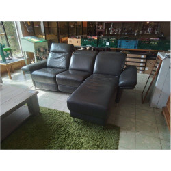 CANAPE D’ANGLE CUIR BRUN FONCE FULL ELECTRIQUE 