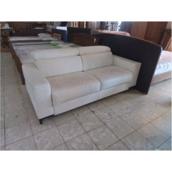 CANAPE LIT CUIR BLANC