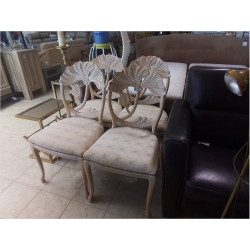 SERIE DE 4 CHAISES TISSU ET...