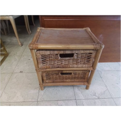 MEUBLE BAS 2 TIROIRS ROTIN 