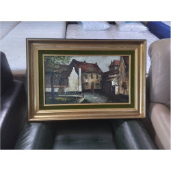PEINTURE SUR TOILE RUE SIGNEE