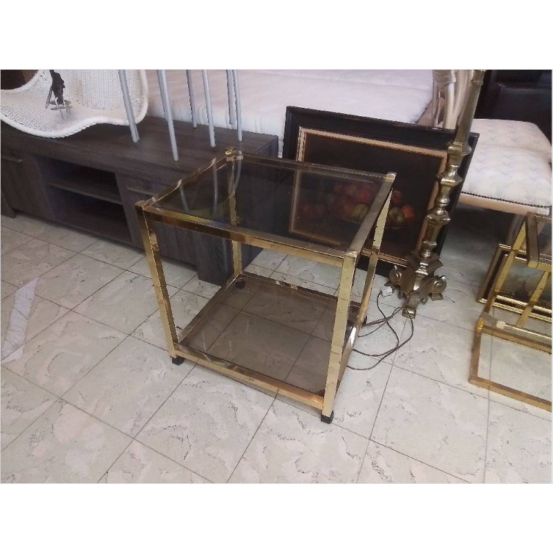 BOUT DE CANAPÉ SUR ROULETTES METAL DORE