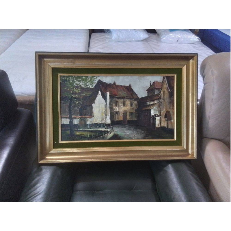 PEINTURE SUR TOILE RUE SIGNEE
