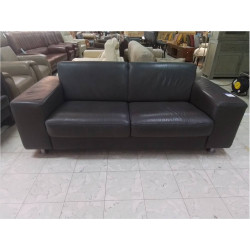CANAPE 2 PLACES CUIR GRIS