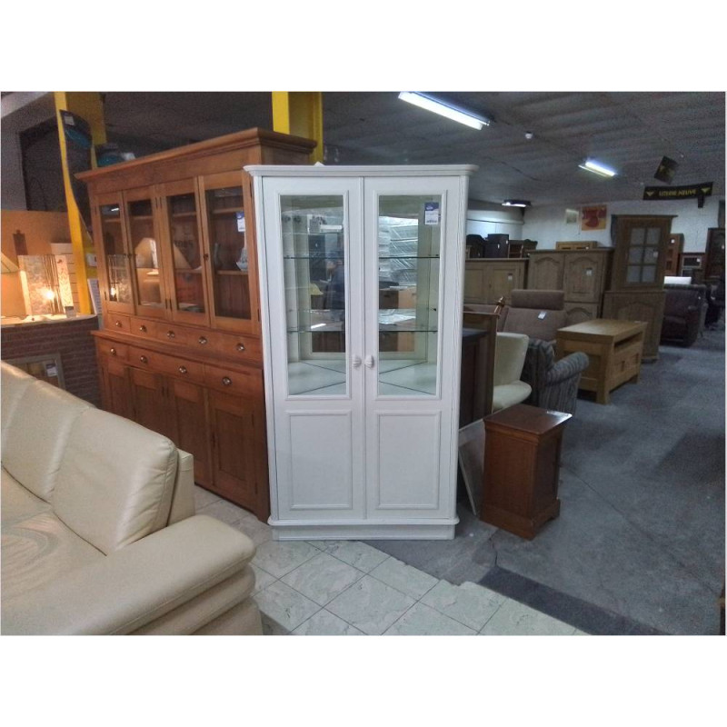 ENCOIGNURE VITREE 2 PORTES BLANC