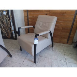FAUTEUIL CLUB CUIR BEIGE 