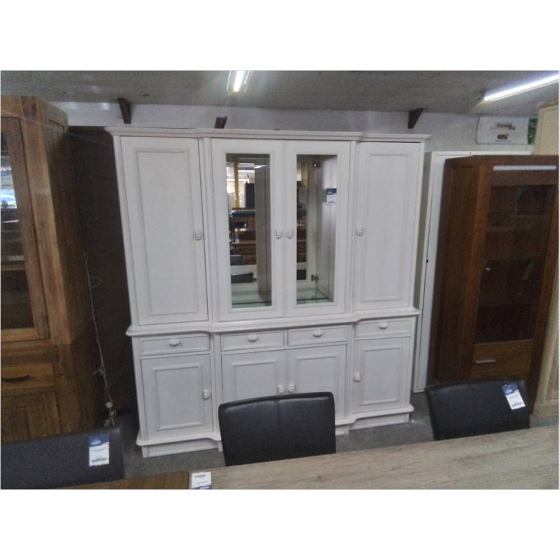 BUFFET 2 CORPS VITRÉ BLANC 200X45X203